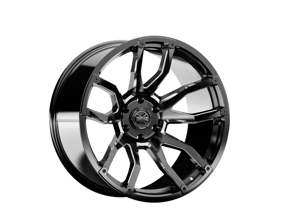 Torque Impact | Gloss Black w/Milled Accents | 20x9 | 6x5.5 | -12mm by Rough Country