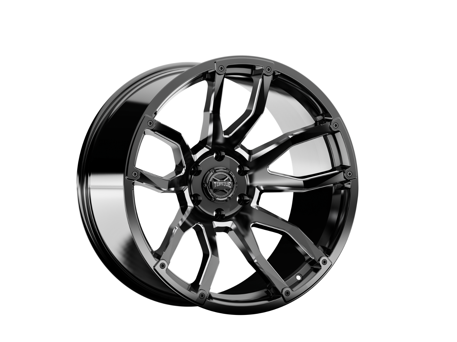Torque Impact | Gloss Black w/Milled Accents | 20x9 | 6x5.5 | -12mm by Rough Country