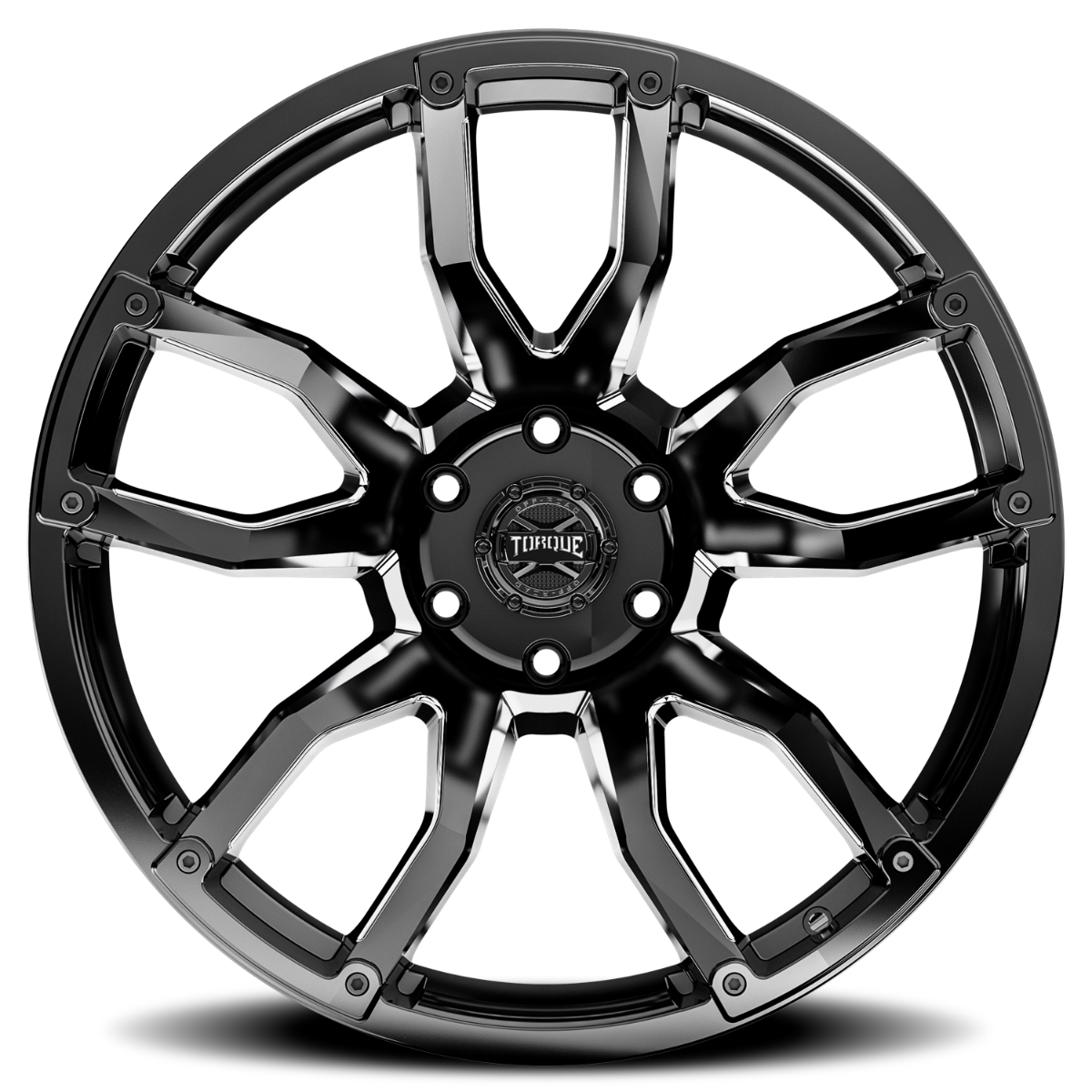 Torque Impact | Gloss Black w/Milled Accents | 20x9 | 6x5.5 | -12mm by Rough Country