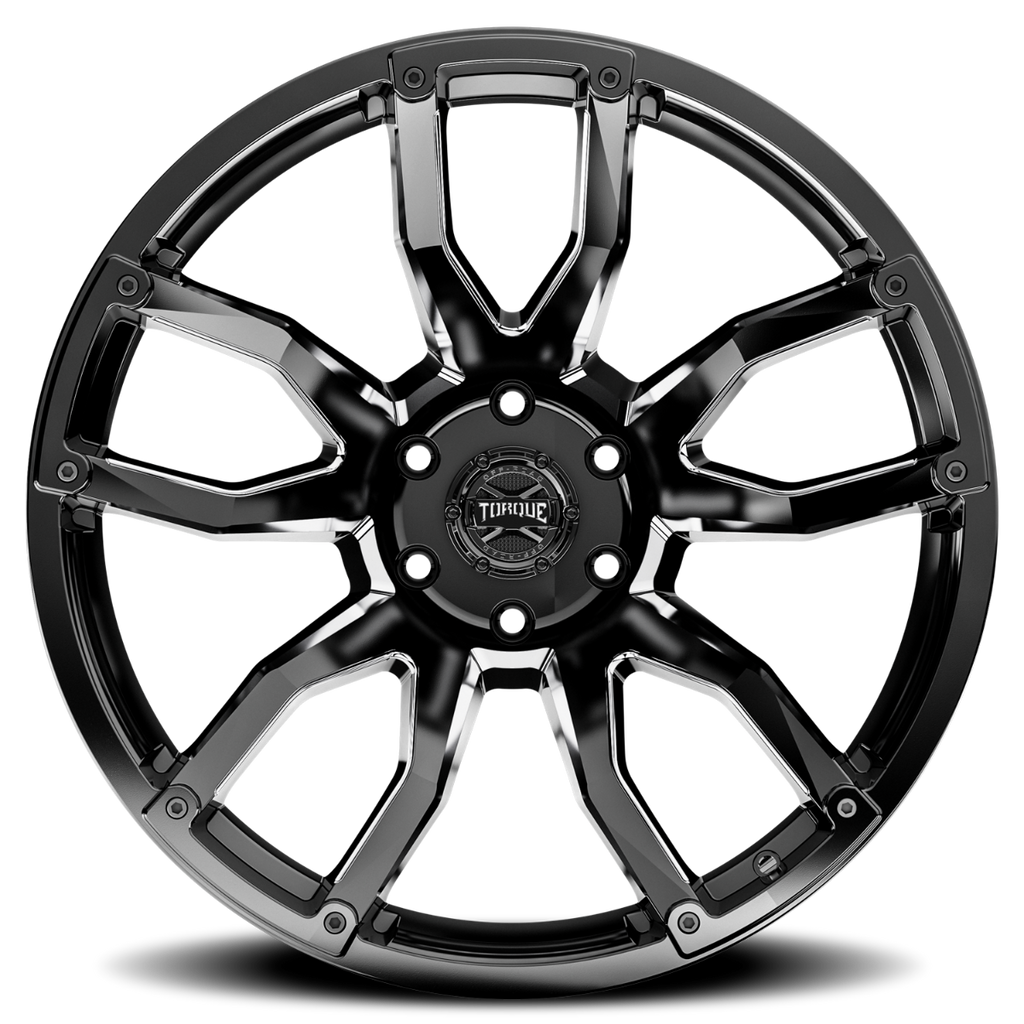 Torque Impact | Gloss Black w/Milled Accents | 20x9 | 8x180 | 0mm by Rough Country
