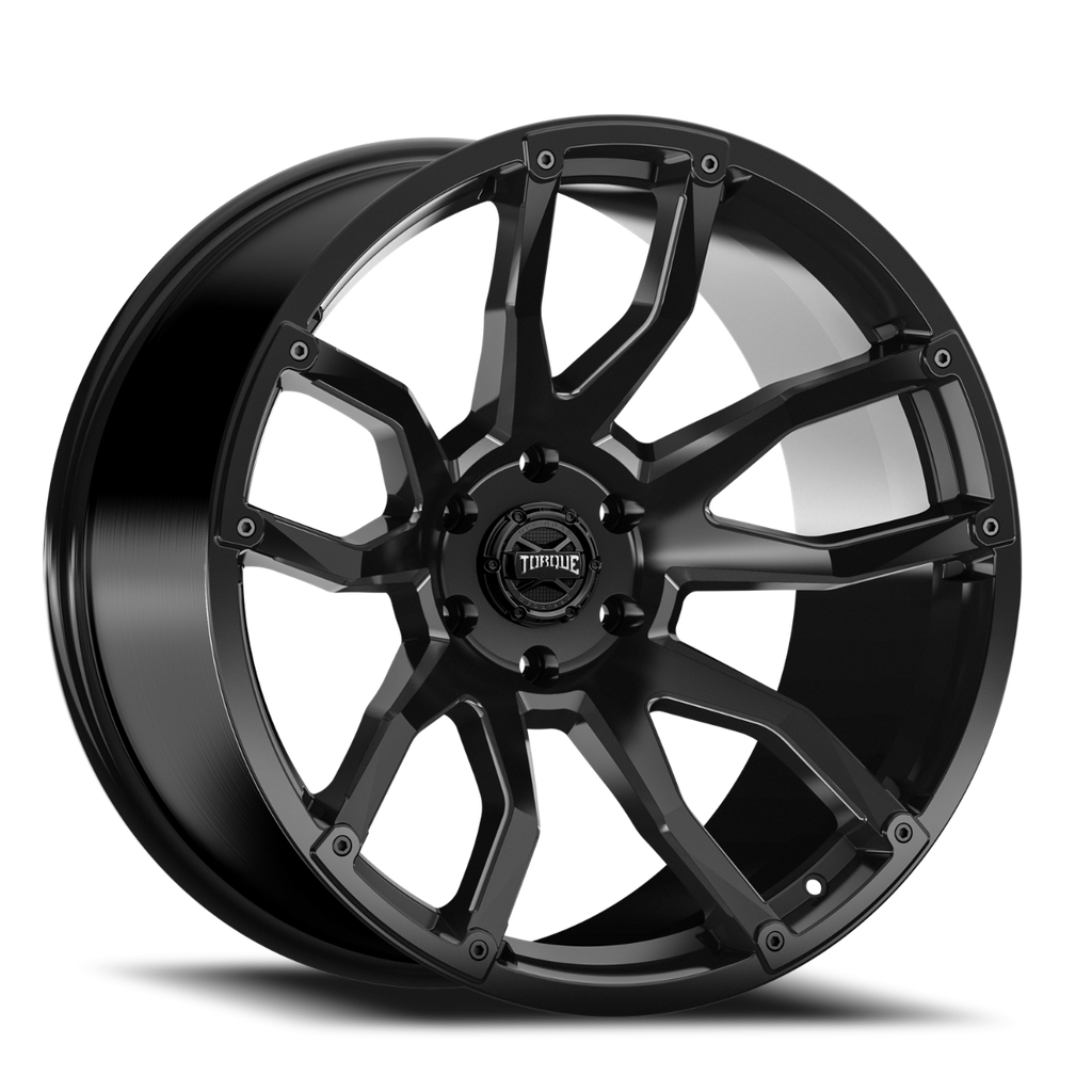 Torque Impact | Satin Black | 20x9 | 8x180 | 0mm by Rough Country