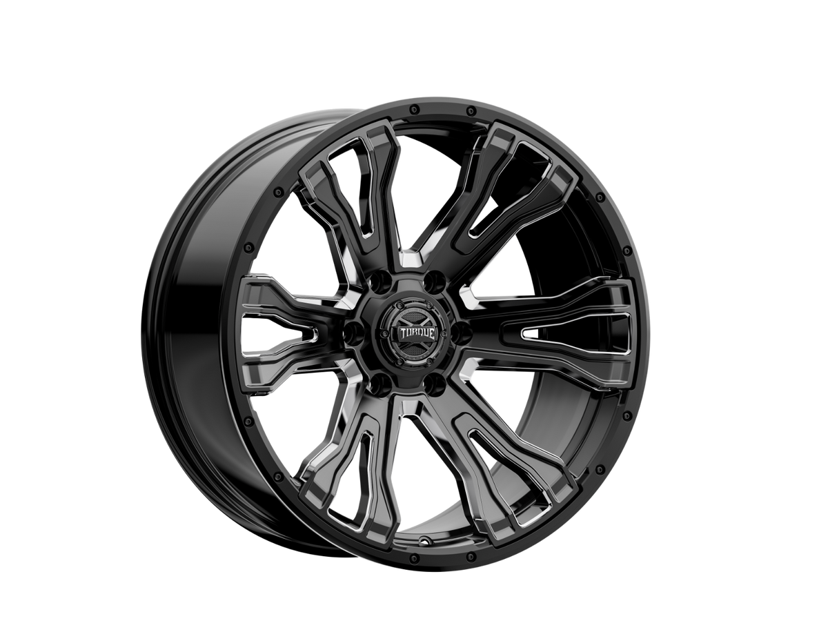 Torque Prime | Gloss Black w/Milled Accent | 20x9 | 6x5.5 | -12mm by Rough Country
