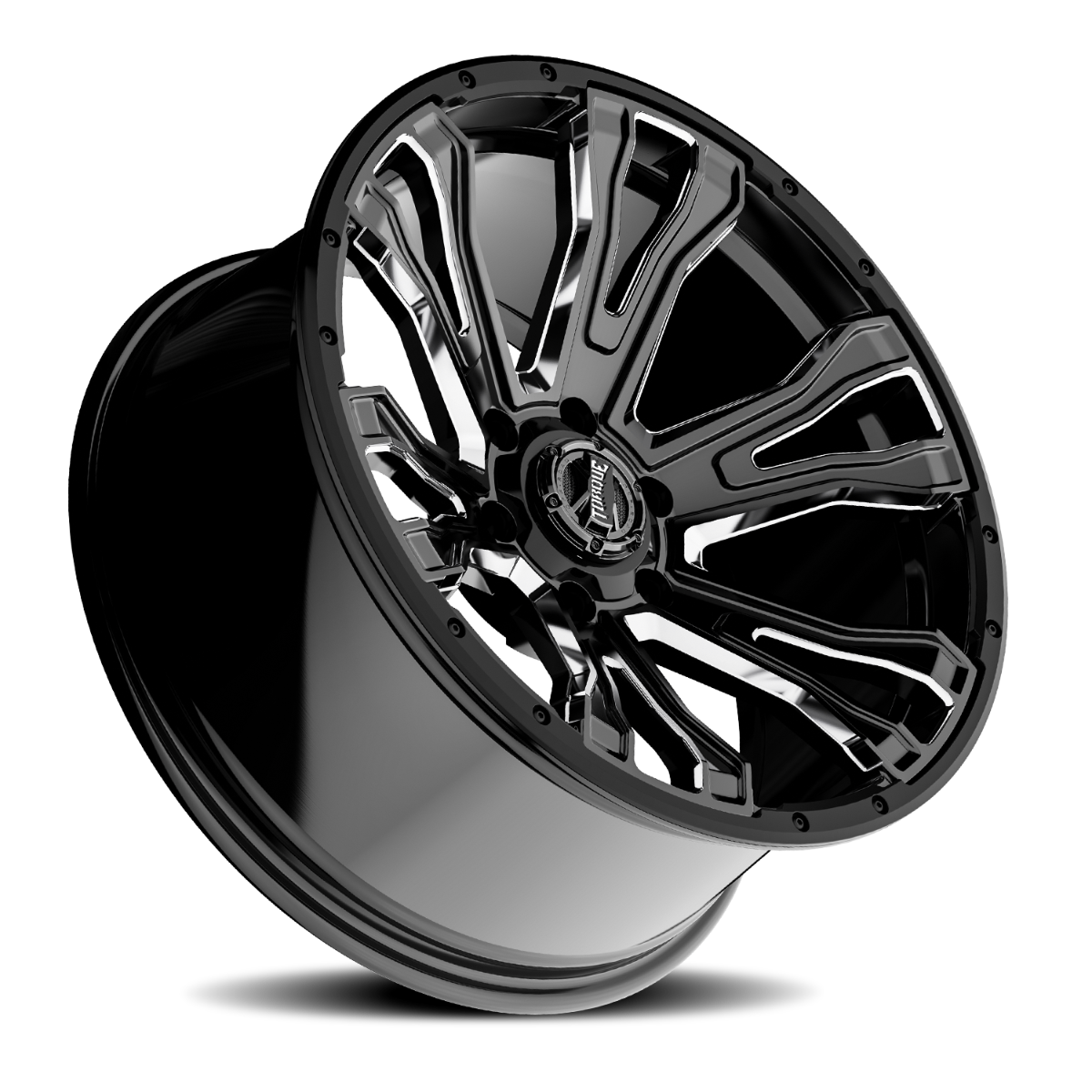 Torque Prime | Gloss Black w/Milled Accent | 20x9 | 6x5.5 | -12mm by Rough Country