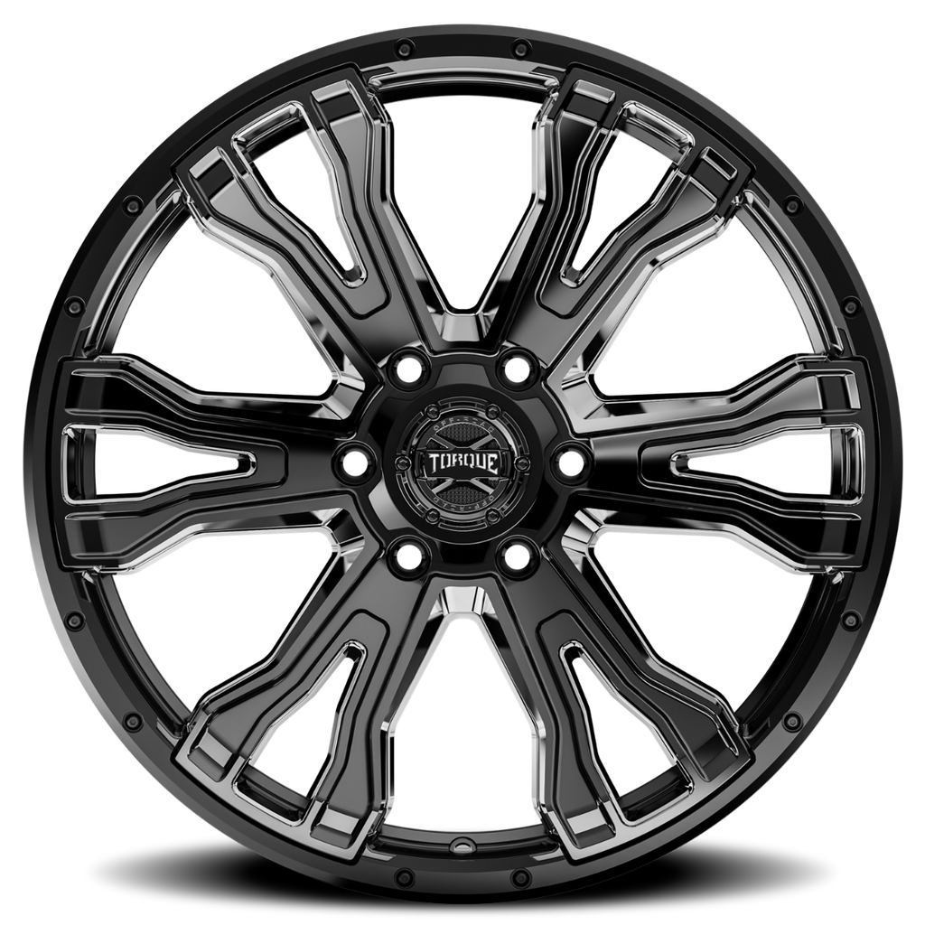 Torque Prime | Gloss Black w/Milled Accent | 20x9 | 6x5.5 | -12mm by Rough Country