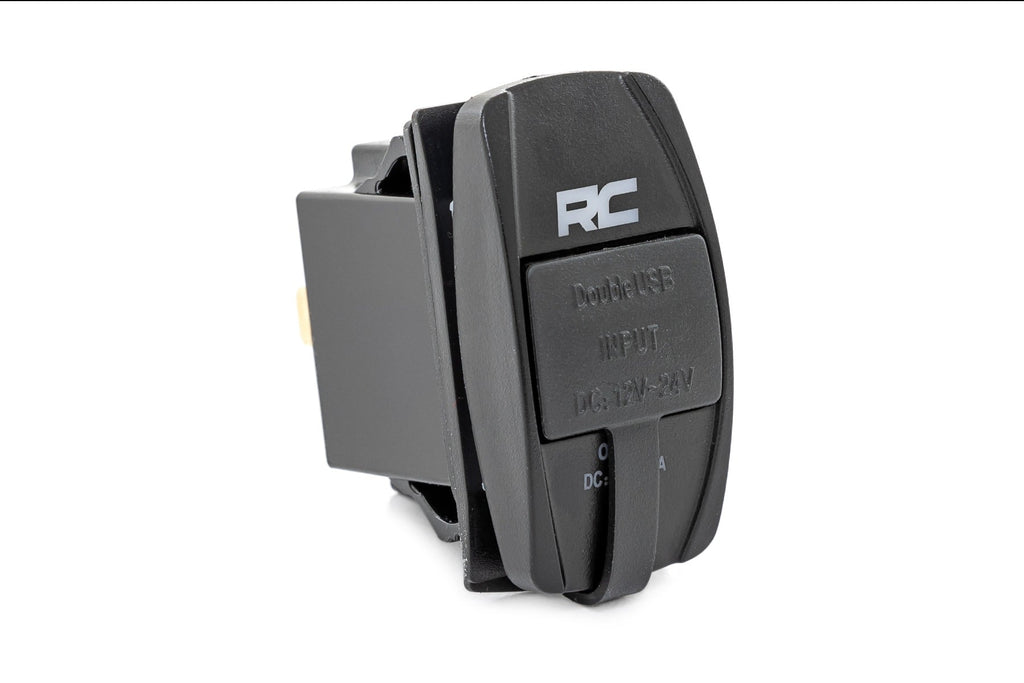 USB Switch Insert | 2x1 with Logo | Blue Back Light by Rough Country