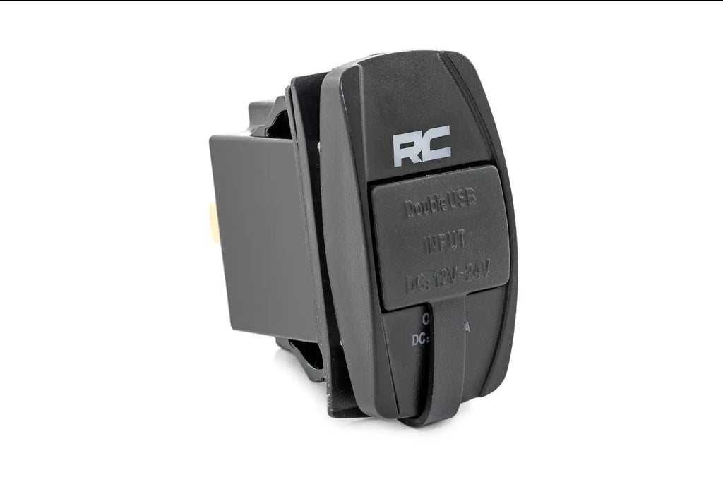 USB Switch Insert | 2x1 with Logo | Blue Back Light by Rough Country