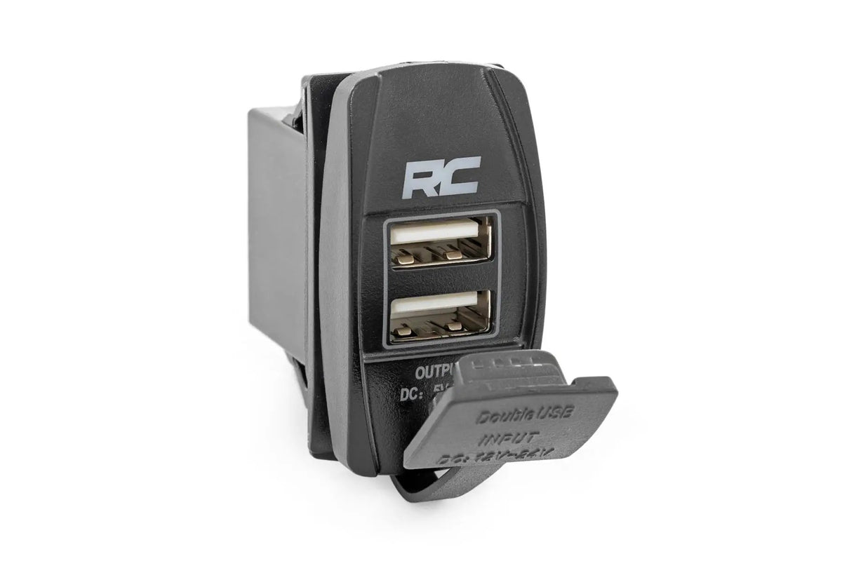 USB Switch Insert | 2x1 with Logo | Blue Back Light by Rough Country