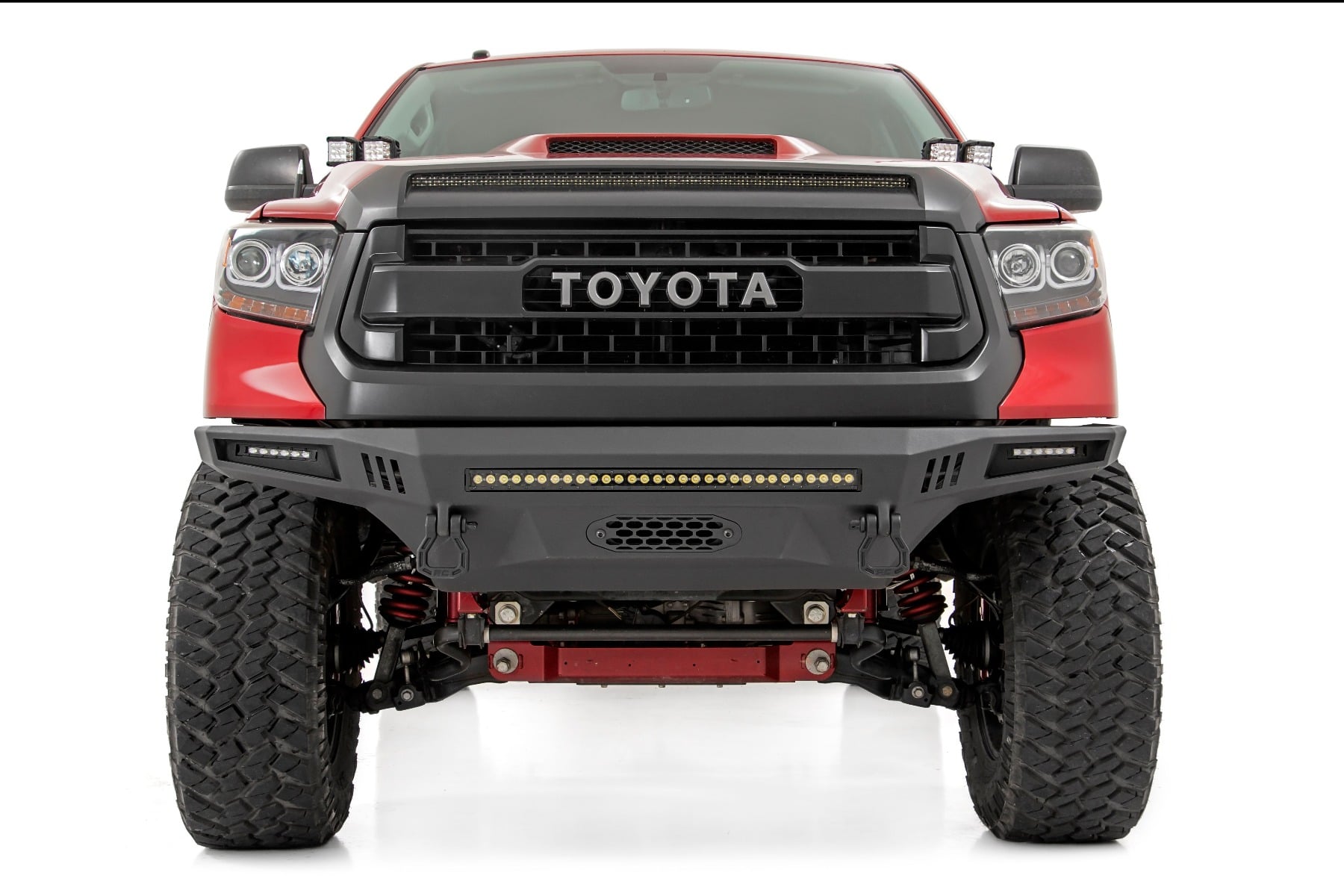 LED Light Kit | Hood Bulge | 40" White/Amber Strip | Toyota Tundra (14-21) by Rough Country