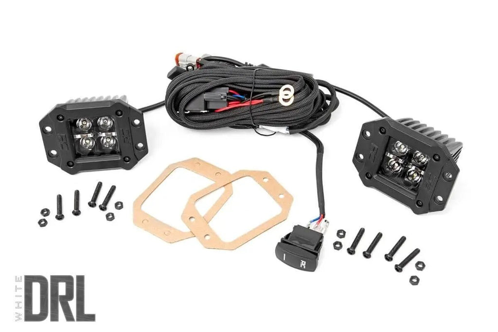 2 Inch Black Series LED Light Pods | Flush Mount | Cool White DRL by Rough Country