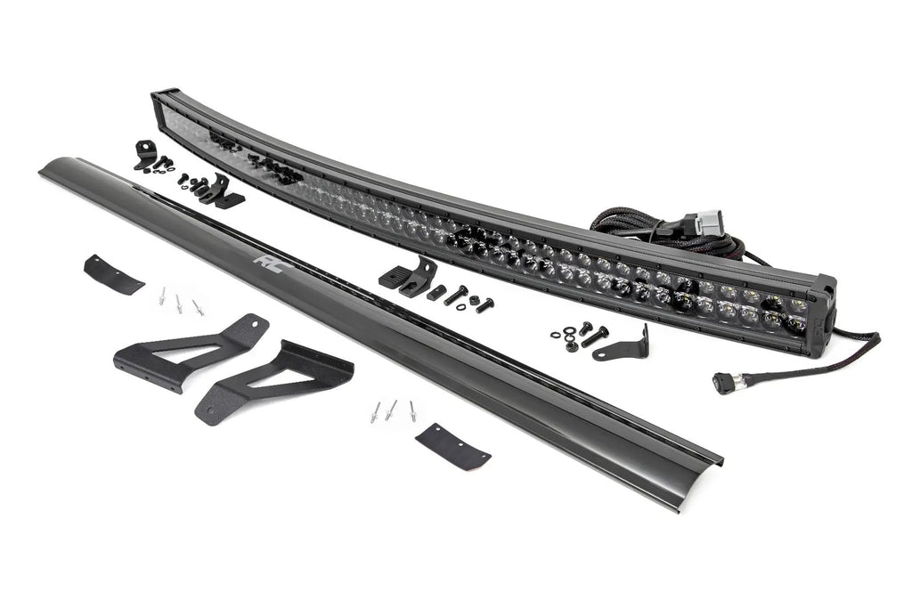LED Light Kit | Windshield Mount | 50" BLK Dual Row | White DRL | Jeep Cherokee XJ (84-01) by Rough Country