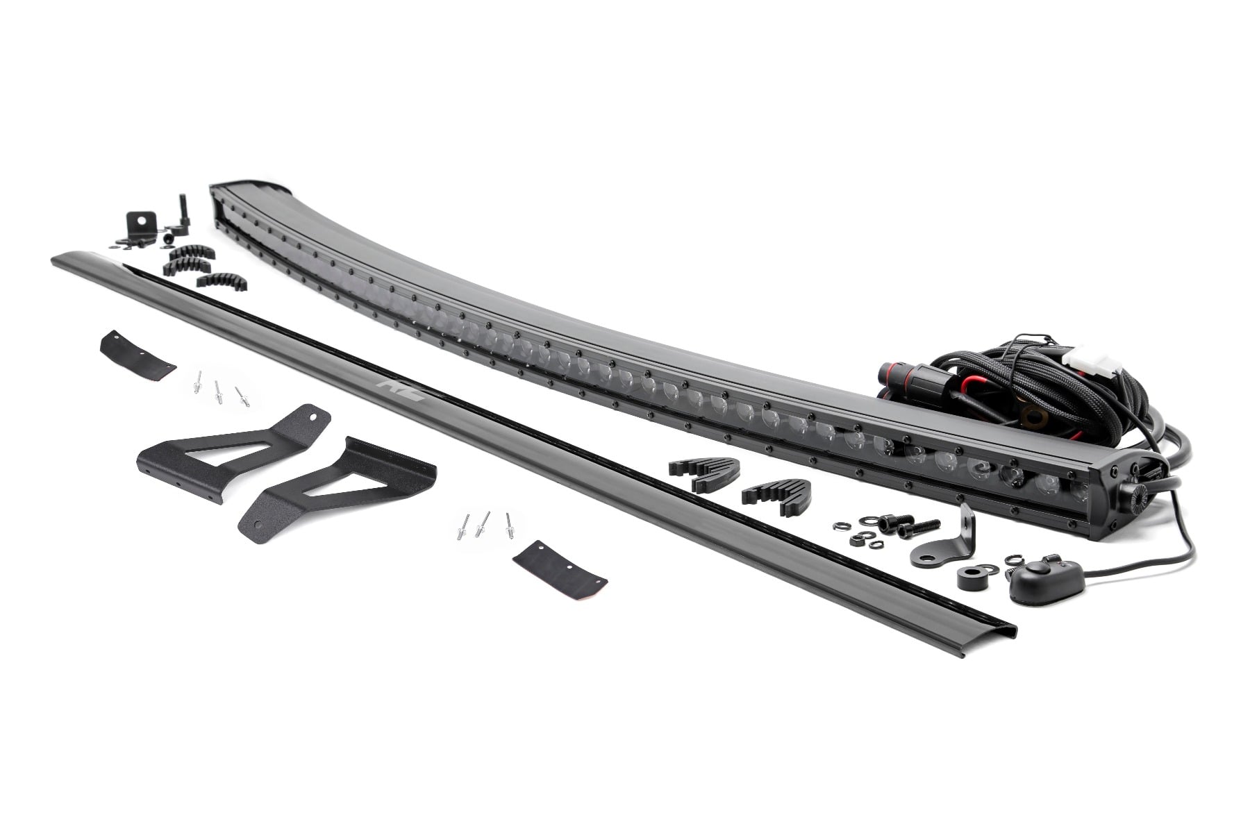 LED Light Kit | Windshield Mount | 50" BLK Single Row | Jeep Cherokee XJ (84-01) by Rough Country